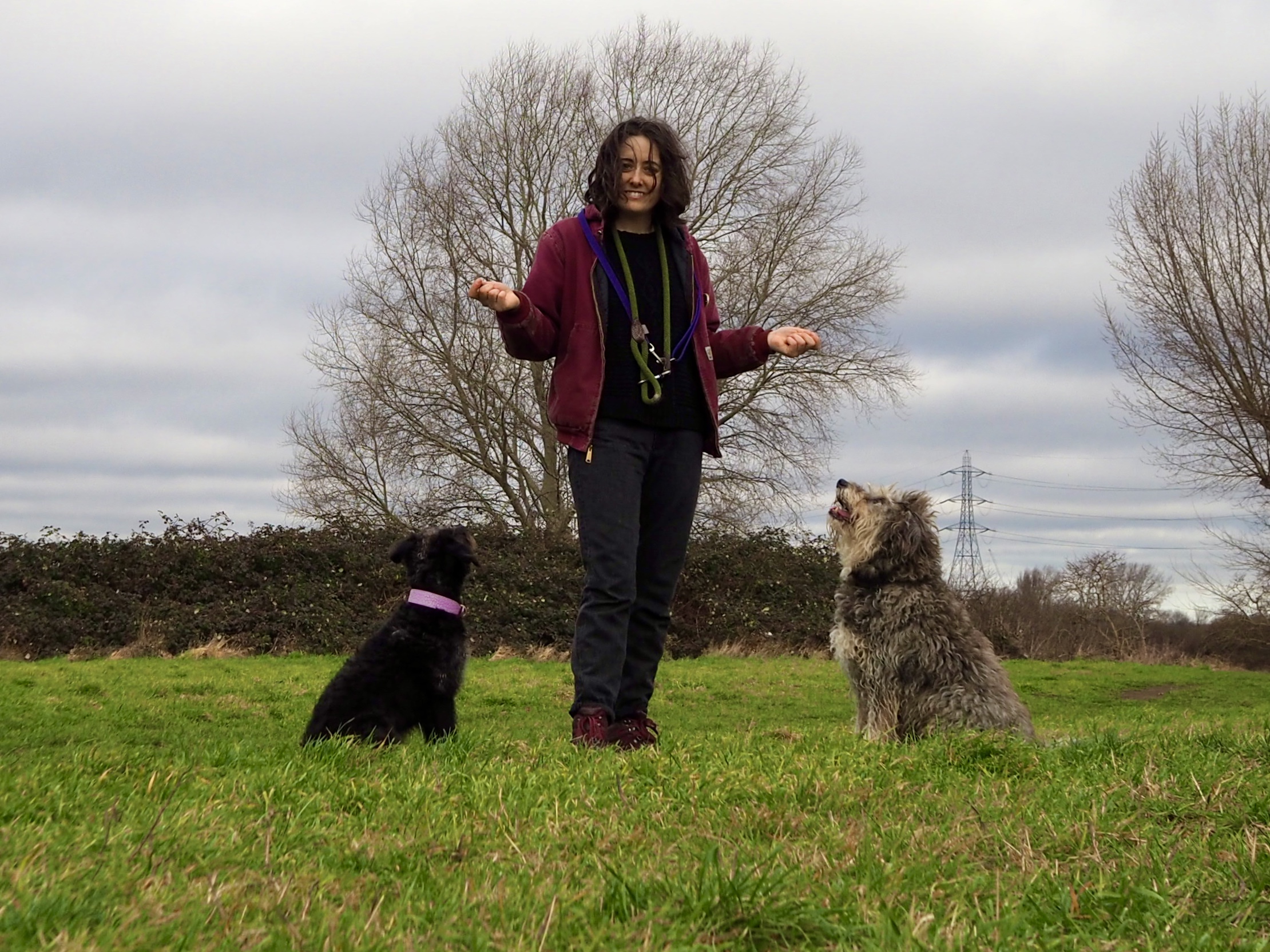 Meghan with dogs in East London